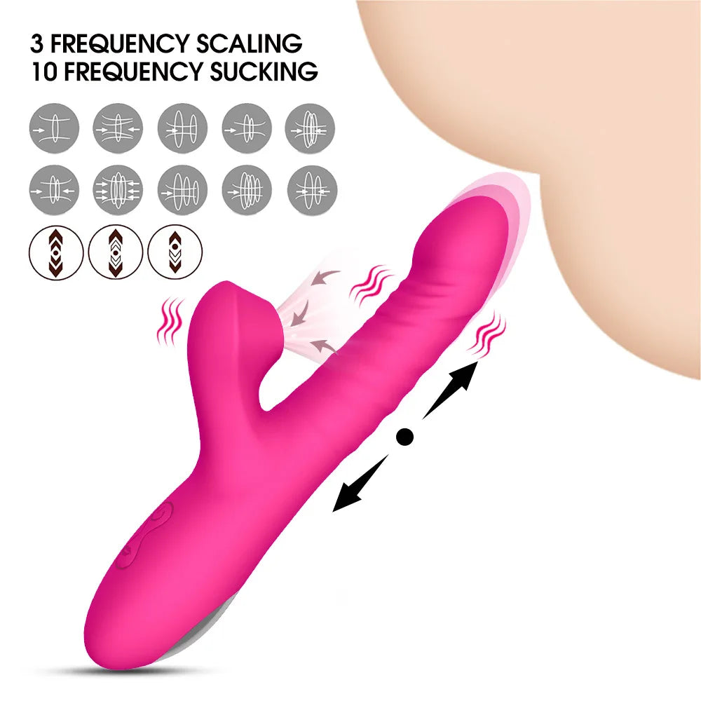 Adult adult sex products, female G-spot telescopic sucking vibrator, masturbating massage, AV vibrator