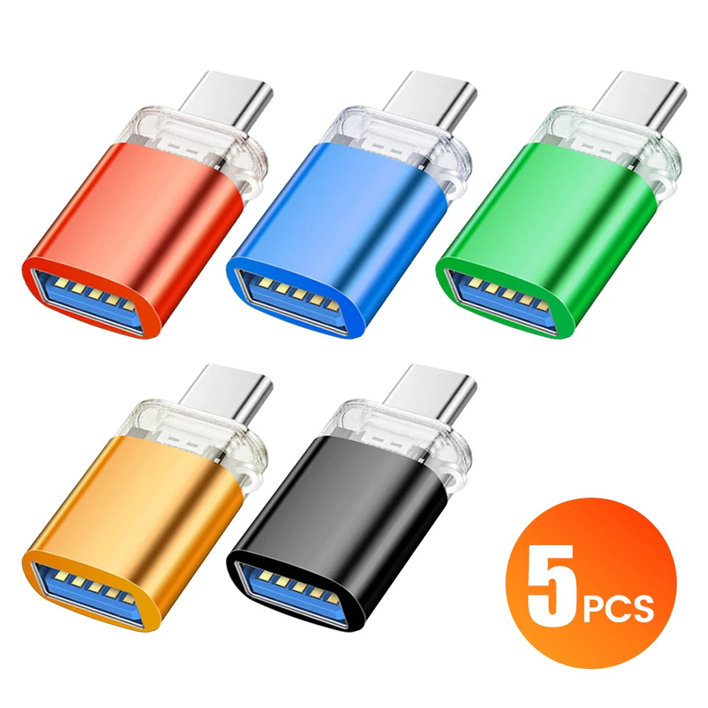 Mini OTG Type C to USB Adapter 3.0 USB C Male To USB A Female Data Connector For iphone 15 16 Xiaomi Samsung Huawei PC Laptop