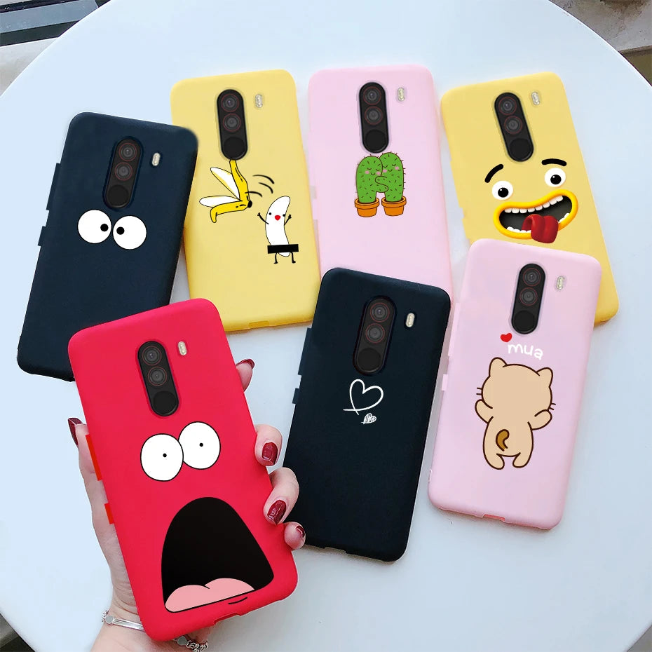 For xiaomi Pocophone F1 Case Poco F1 Cute Cat Cartoon Cover Silicone Soft TPU Phone Case For xiaomi Pocophone F1 Global F 1 Case