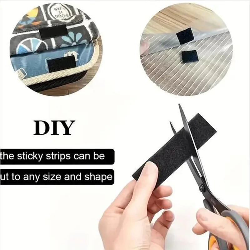 5M Strong Self-adhesive Hook and Loop Fastener Tape Magic Nylon Sticker Straps with Glue for DIY Craft Accessories 20/25/30/50mm
