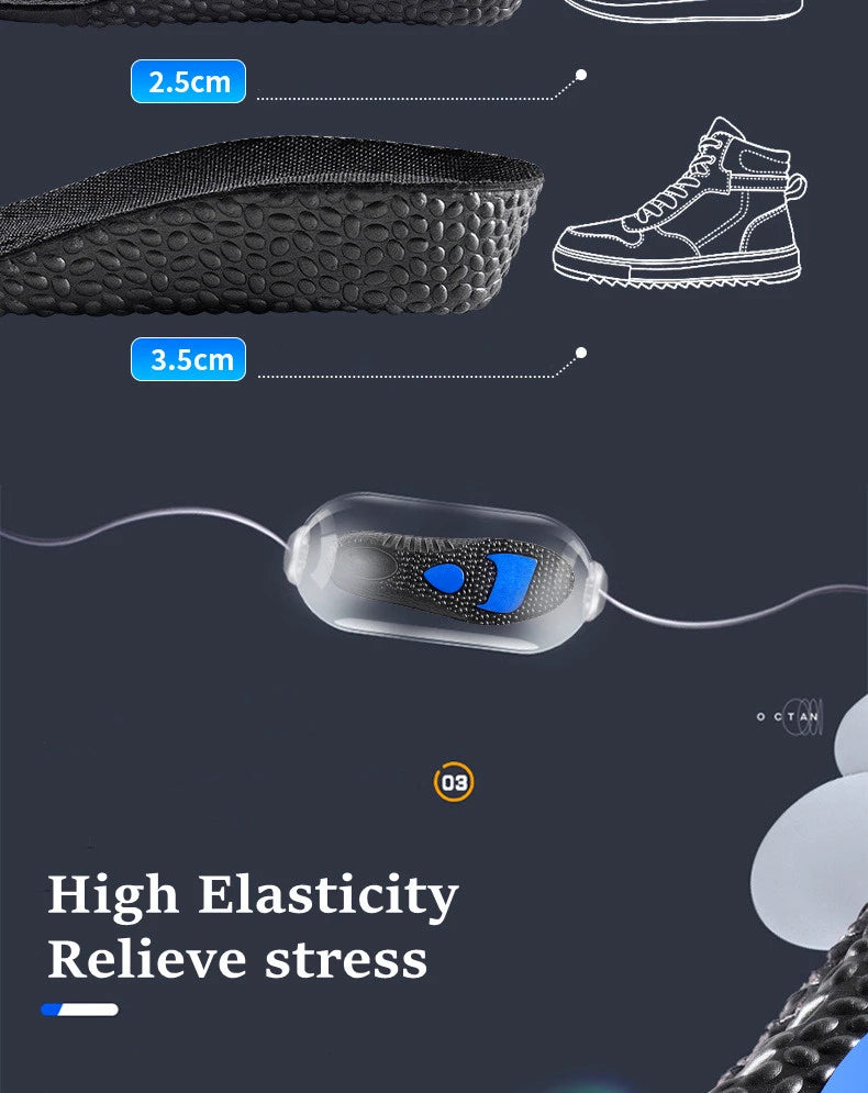 NEW Height Increase Templates Sports Shock Absorption Insoles for Feet Deodorant Orthopedic Insole for Shoes Men Women Shoe Sole