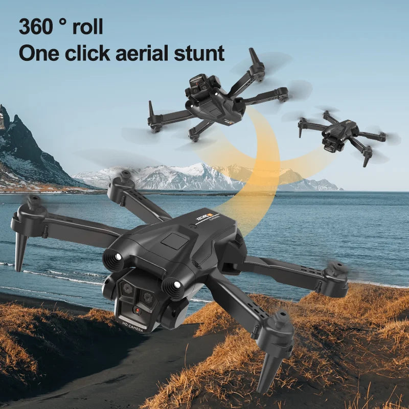 KBDFA New M4 RC Drone 4K Professinal With Wide Angle Triple HD Camera Foldable RC Helicopter WIFI FPV Height Hold Toy Drone