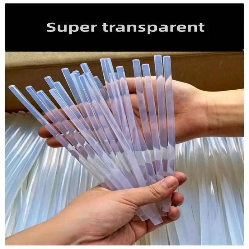 60PCS 7MM High Viscosity Transparent Hot Melt Adhesive Super Stick Adhesive High Temperature Resistant Hot Melt Adhesive Strip