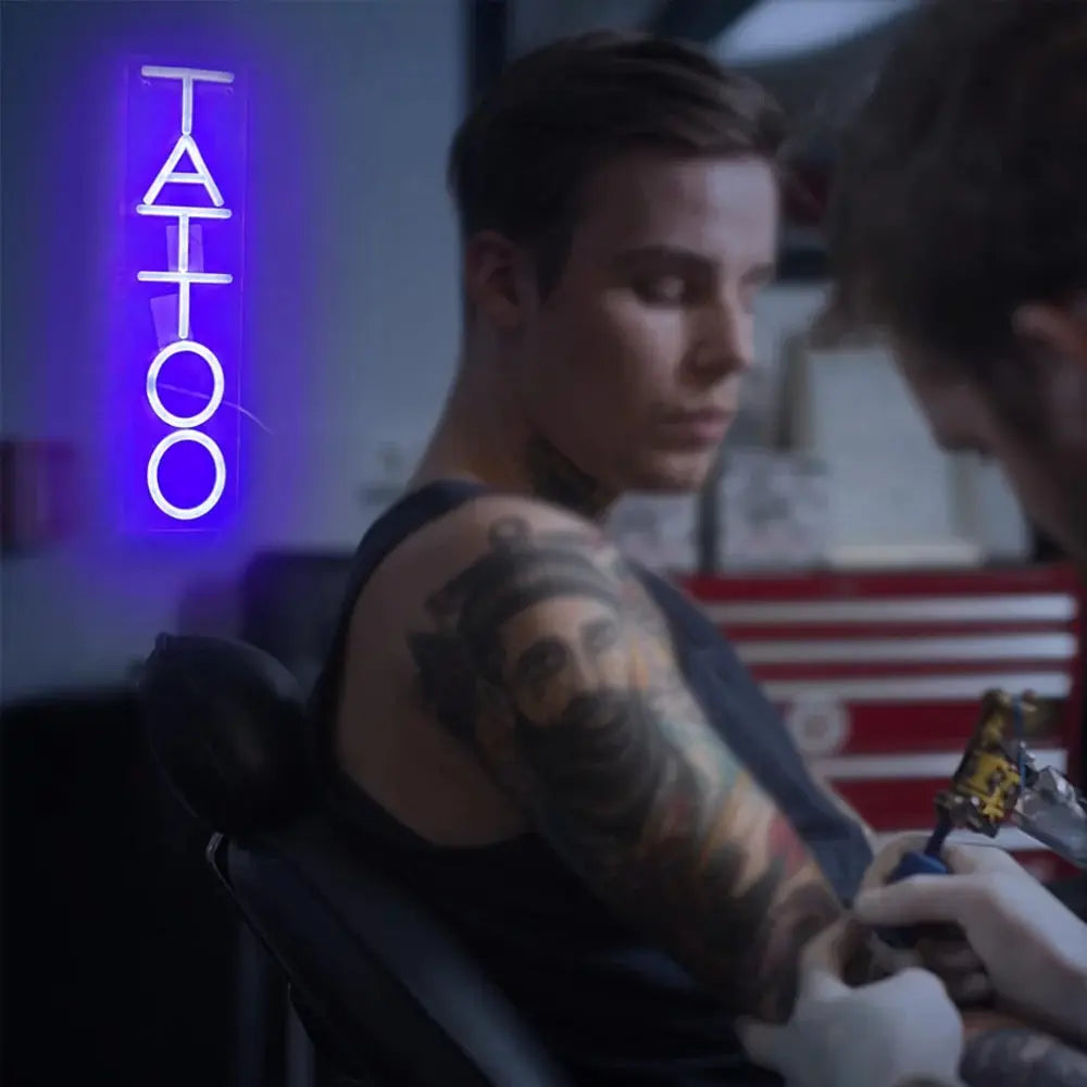 TATTOO Neon Sign Light for Tattoo Salon Studio Shop LED Fun Wall Art Decor for Business Stores Logo