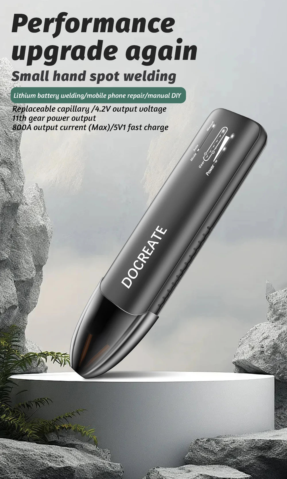 Docreate Color screen portable handheld small spot welder 18650 mobile phone lithium battery nickel plate collision welding