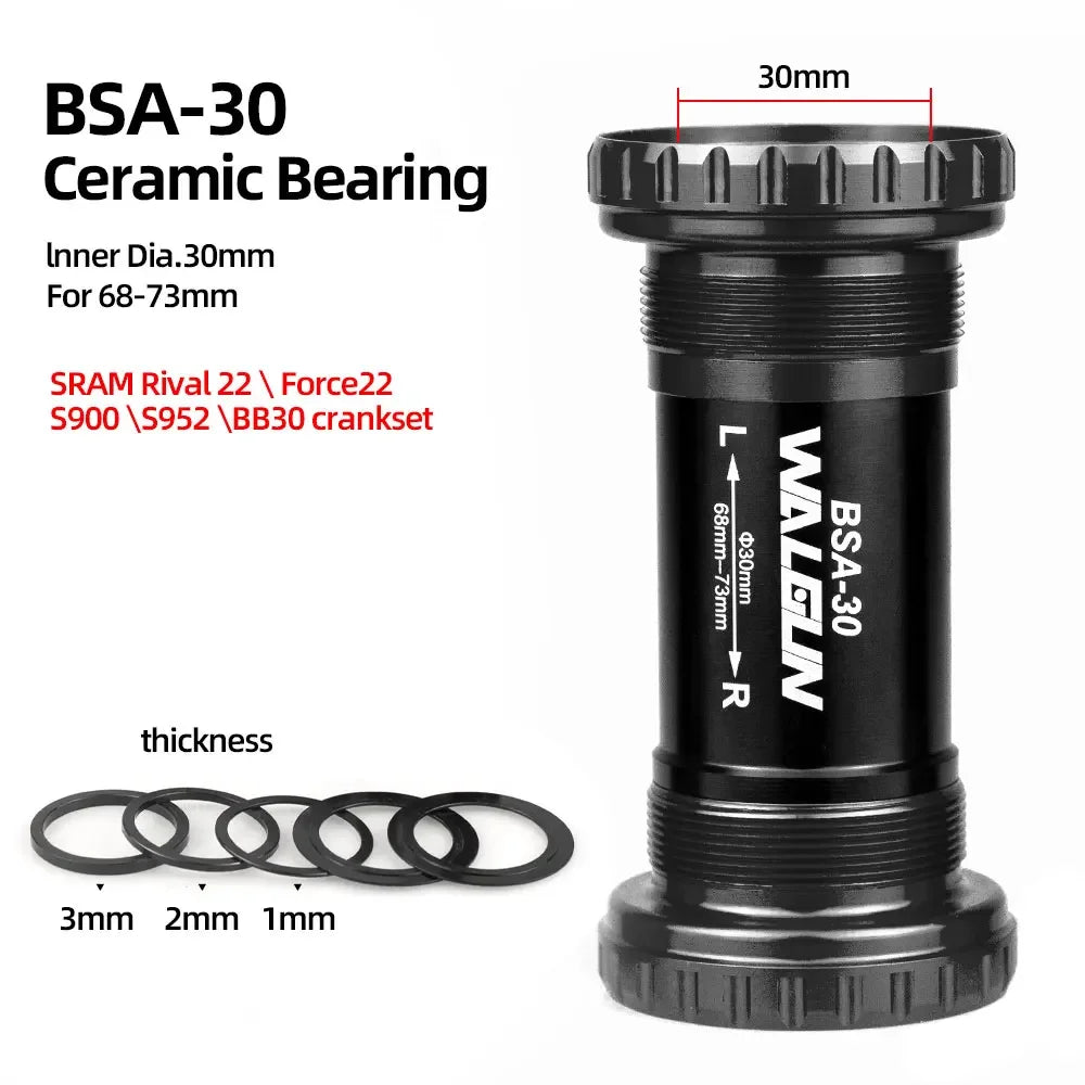 BSA Threaded Bike Bottom Bracket Ceramic BB BSA24 BSA30 BSA29 English for MTB Road Bikes 24mm 30mm 29mm Shell Bicycle Crank