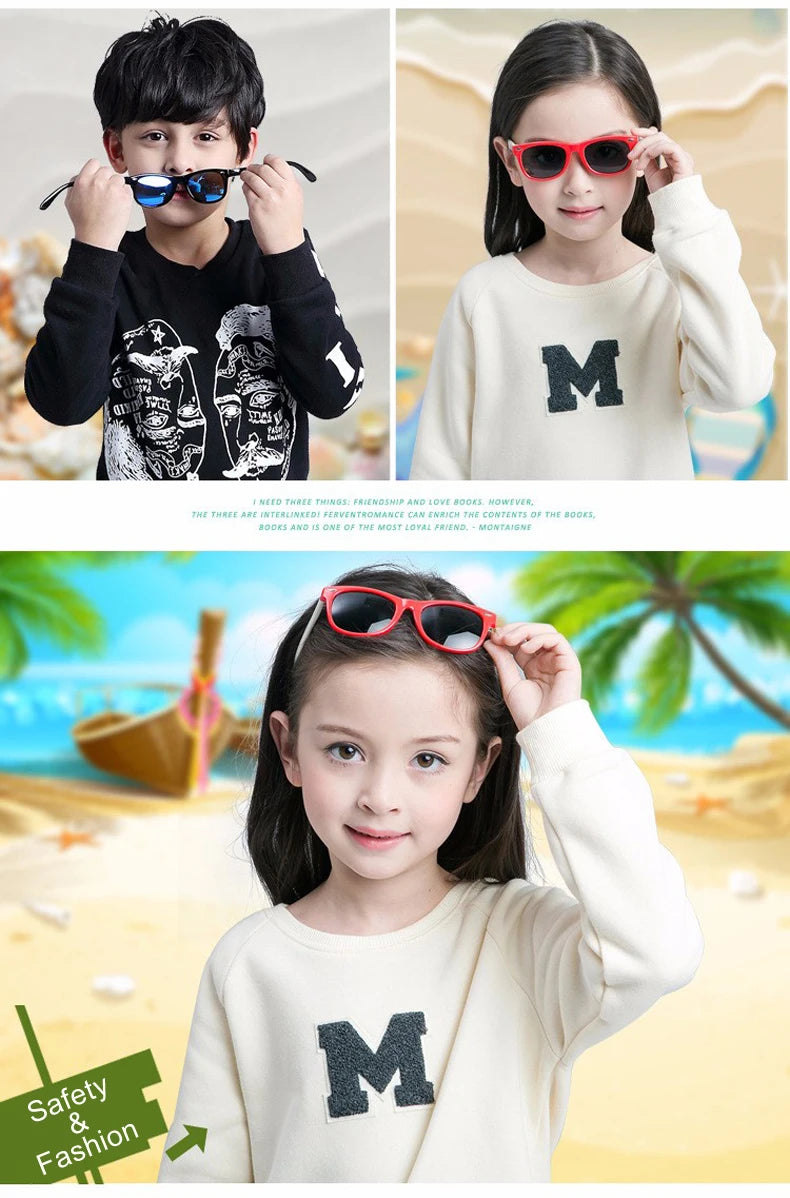 Baby Sunglasses with Glasses Box Boys Girls Outdoor Goggles Sun Glasses AC Lens Safety Glasses and Cases Gift for Kids