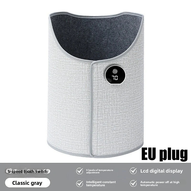 Electric Foot Heater Under Desk Silent Foldable Leg Warmer Thermostat Auto Shut Off Timer Office Home EU/UK Plug