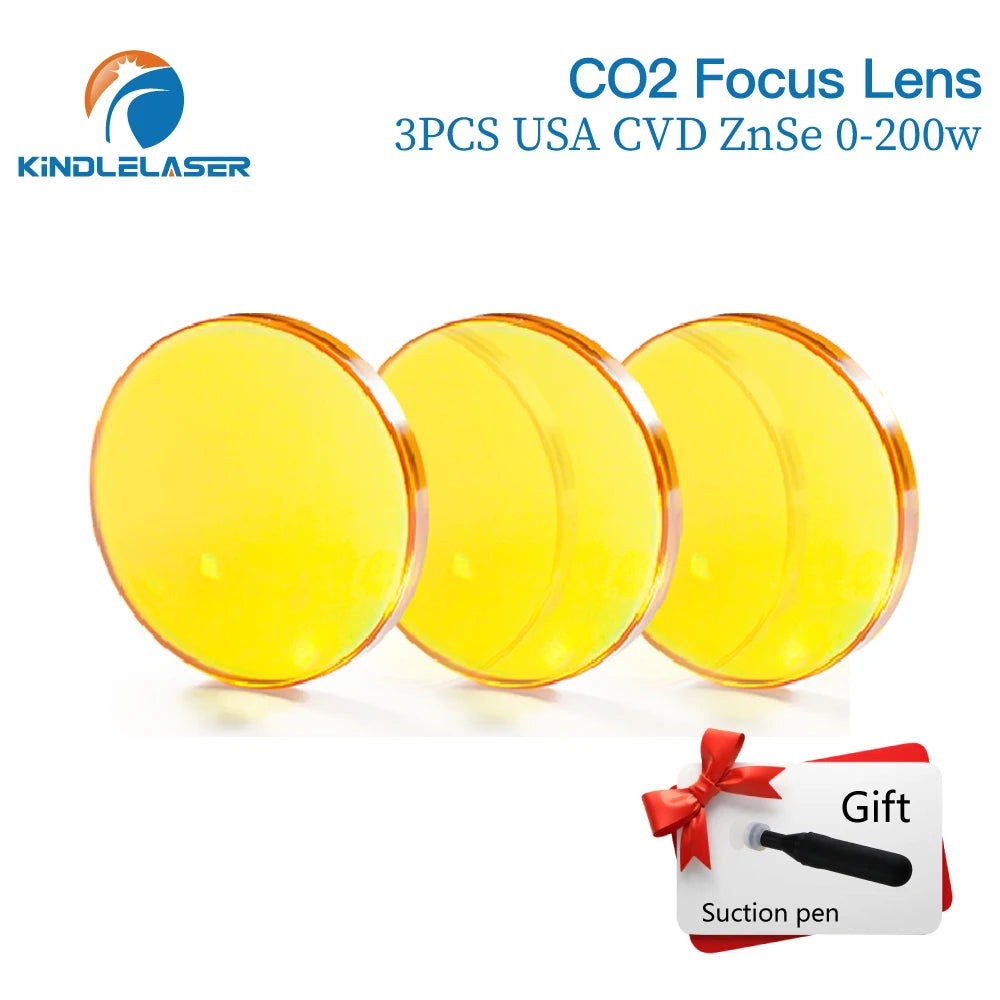 Kindlelaser Focus Lens 3/5/10PCS USA CVD Focus Lens ZnSe DIA  20mm FL50.8/63.5 for 0-200W CO2 Laser Engraving Cutting Machine