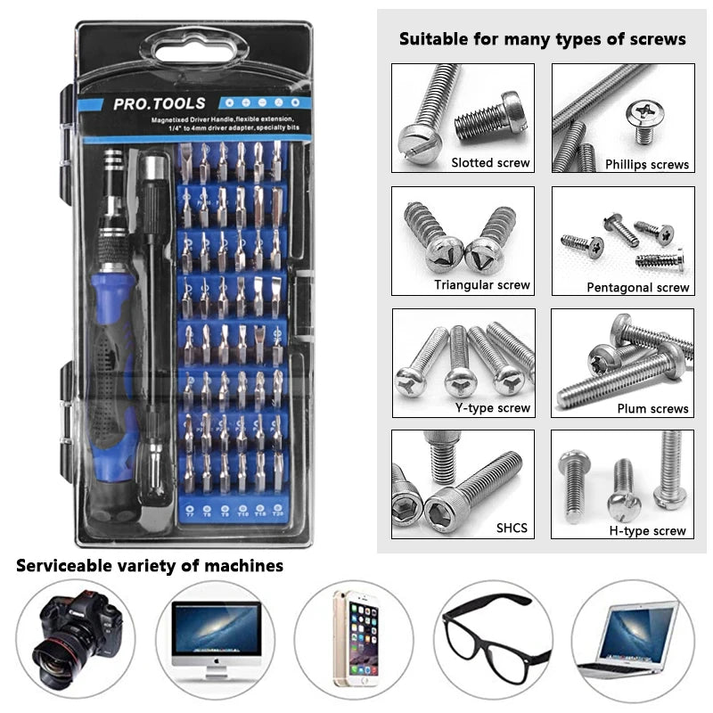 60W 98-in-1 Soldering Iron Screwdriver Set Adjustable Temperature Flux Tool Tin Wire Tweezers