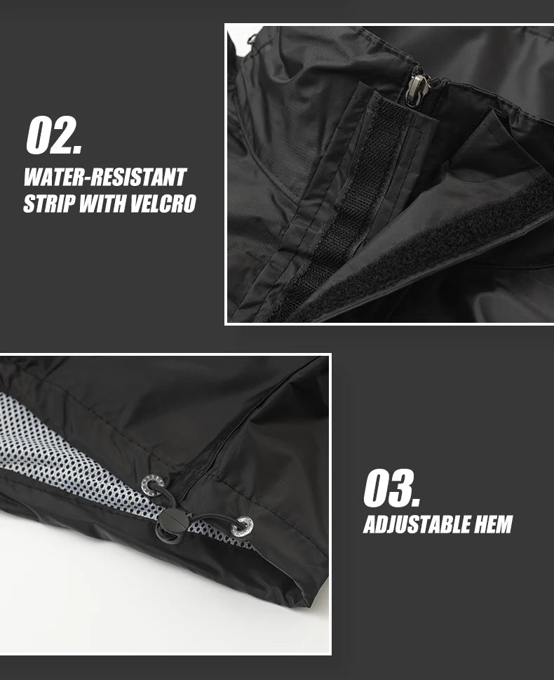 Men Women VEMAR Motorcycle Rain Suit - Heavy Duty Waterproof Jacket & Pants Set for Delivery Riders/Moto/Bike Riding