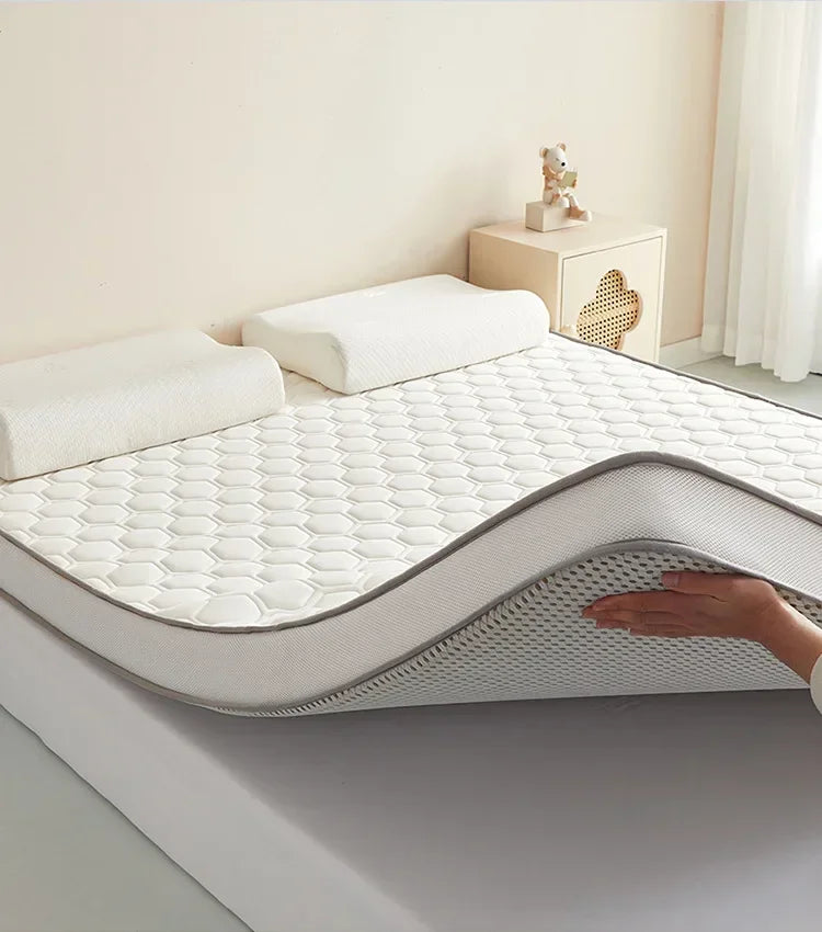 Breathable Antibacterial Cushion Mattress Toppers, Soft Fiber Bed Mattress, Comfortable Mattress, Quilt Mats Toppers Memory Foam