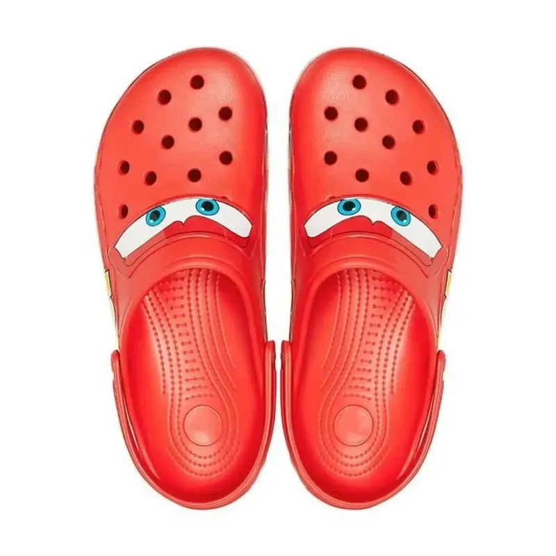 Disney Lightninged Mcqueens Pixar Cartoon Solid Waterproof Slippers Outdoor Sandals Casual Breathable Ankle-wrap Eva Shoes Gift