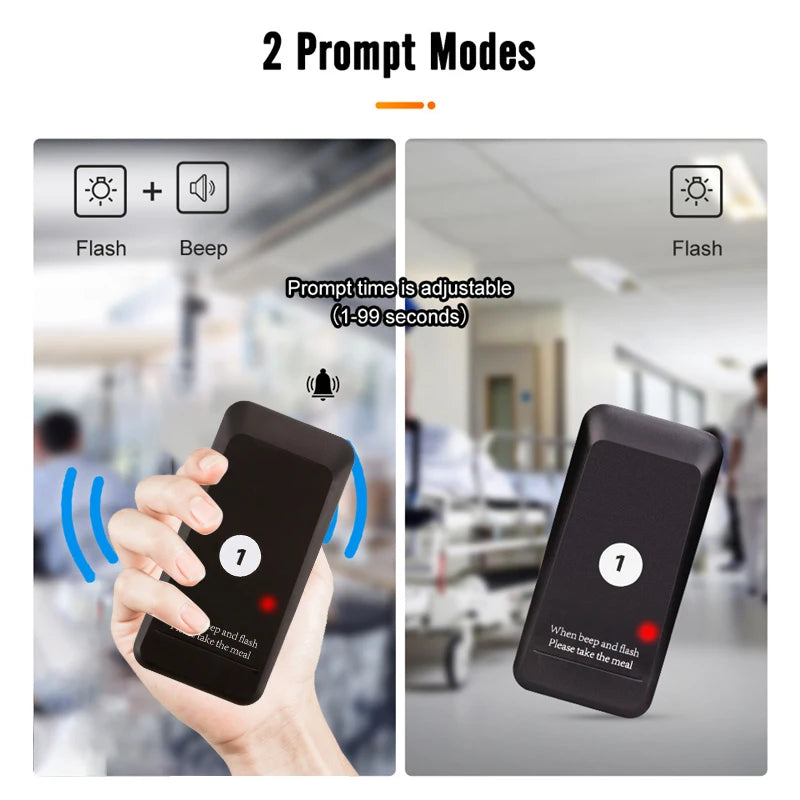 Wireless Restaurant Pager Food Truck Coasters Buzzer Pager Receiver Calling System For Bar Cafe Food Court Fast Food Shop Church