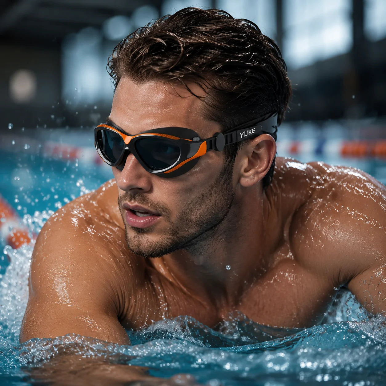 Adult Swimming Goggles Anti Fog Waterproof UV Protection Wide View Swim Glasses for Men Women Professional