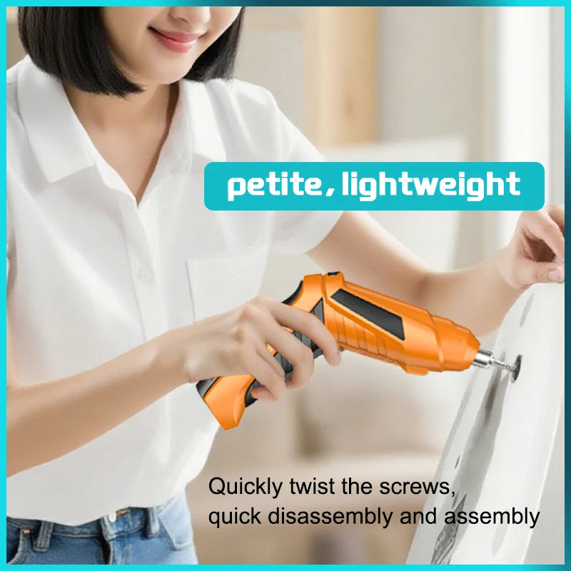 Rechargeable Electric Screwdriver Mini Drill Household Multifunctional Automatic Screwdriver Tool for DIY Projects Home Use