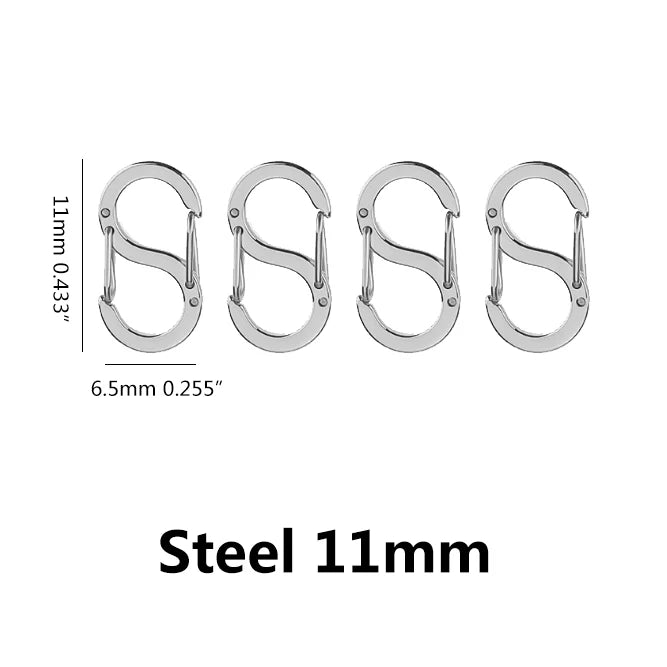 4pcs Letter S Lobster Clasps Stainless Steel Buckle Spring Snap Hook Carabiner Necklaces Connectors for DIY Jewelry Making