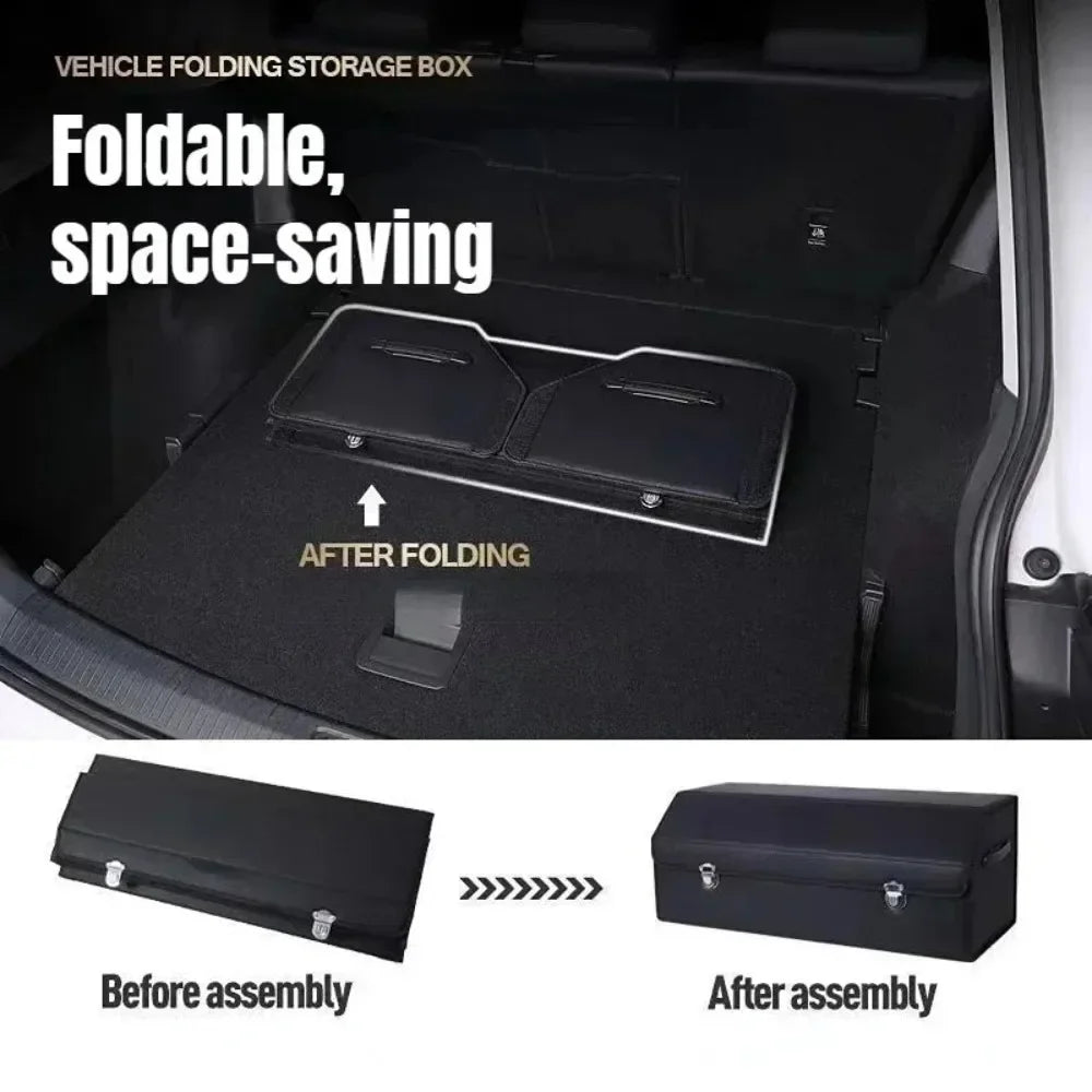 Car Trunk Storage Box Multipurpose Foldable Organizer with 3 Compartments  Extra Large Flexible Adjustment Car Seat Storage Bag