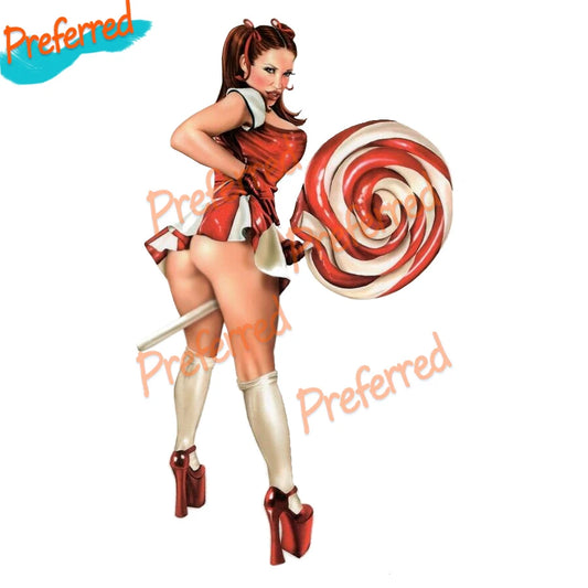 Sexy Hot Pinup Girl Stripper Thigh Boots Bikini Sticker/vinyl Decal Car Sticker Die-Cut Waterproof PVC