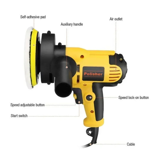 Electric Car Polisher Waxing Machine Automotive Scratch Repair Small Flat Polishing Tool with EU Plug for Auto Detailing