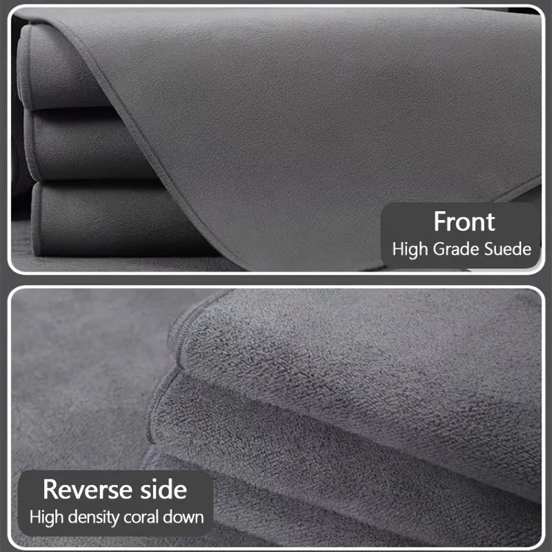 1pc Suede Double-sided Absorbent Traceless Reusable Glass Cleaning Cloth For Windows, Cars, Kitchen, Mirrors