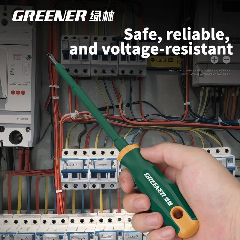 GREENERY Insulated Electrician Screwdriver Slotted Phillips Magnetic Flat Cross Durable Professional Electrical Tools for Repair