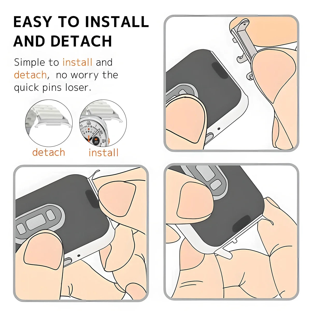 1Pair Metal Adapter For Samsung Galaxy Watch 7 Ultra 47mm Watchband Strap Connector Bracelet 316L Stainless Steel 22mm 24mm Band