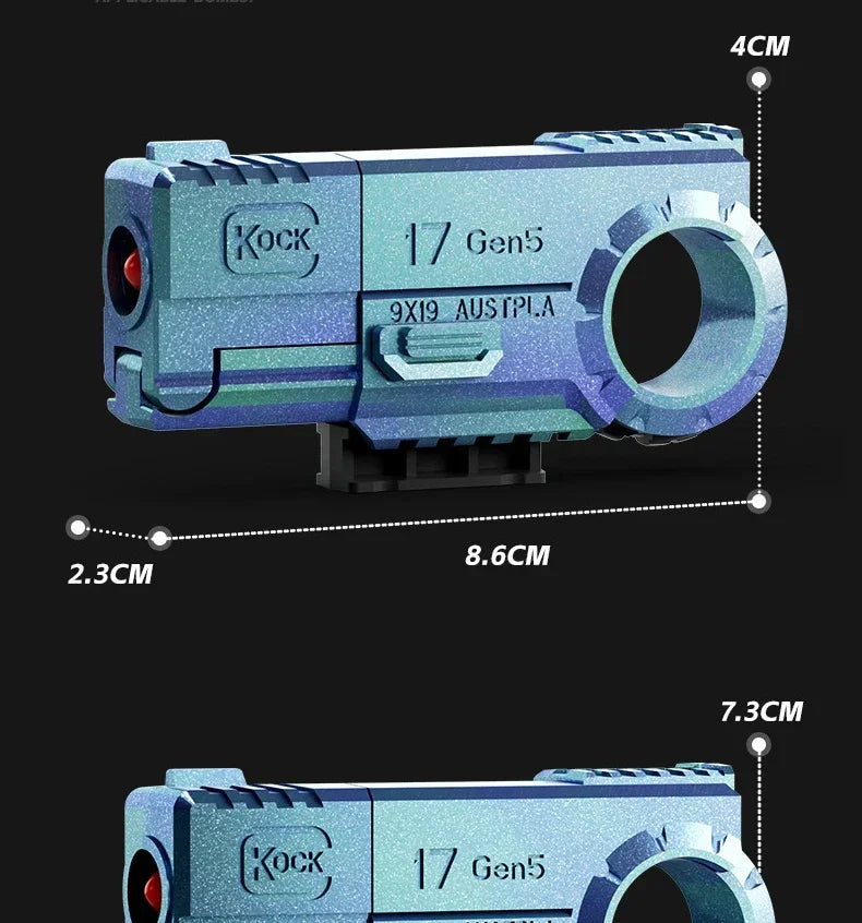 Ring Pistol Soft Bullet Gun Portable Mini 3D Decompression Shell Ejection Alloy Outdoor Funny Toy Boy Birthday Gift Fidget Toys