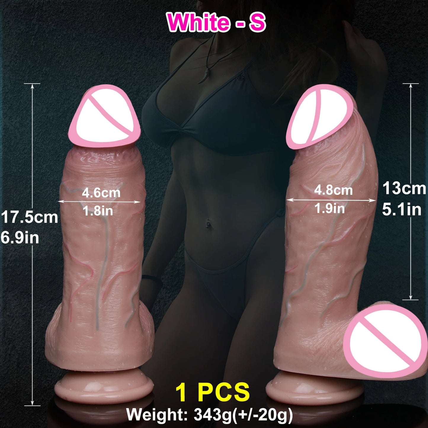 Realistic Veins Soft Thick Big Dildo Double Silicone Small Flesh Penis Woman Man Anal Sex Toy Suction Cup Dick Masturbators Cock