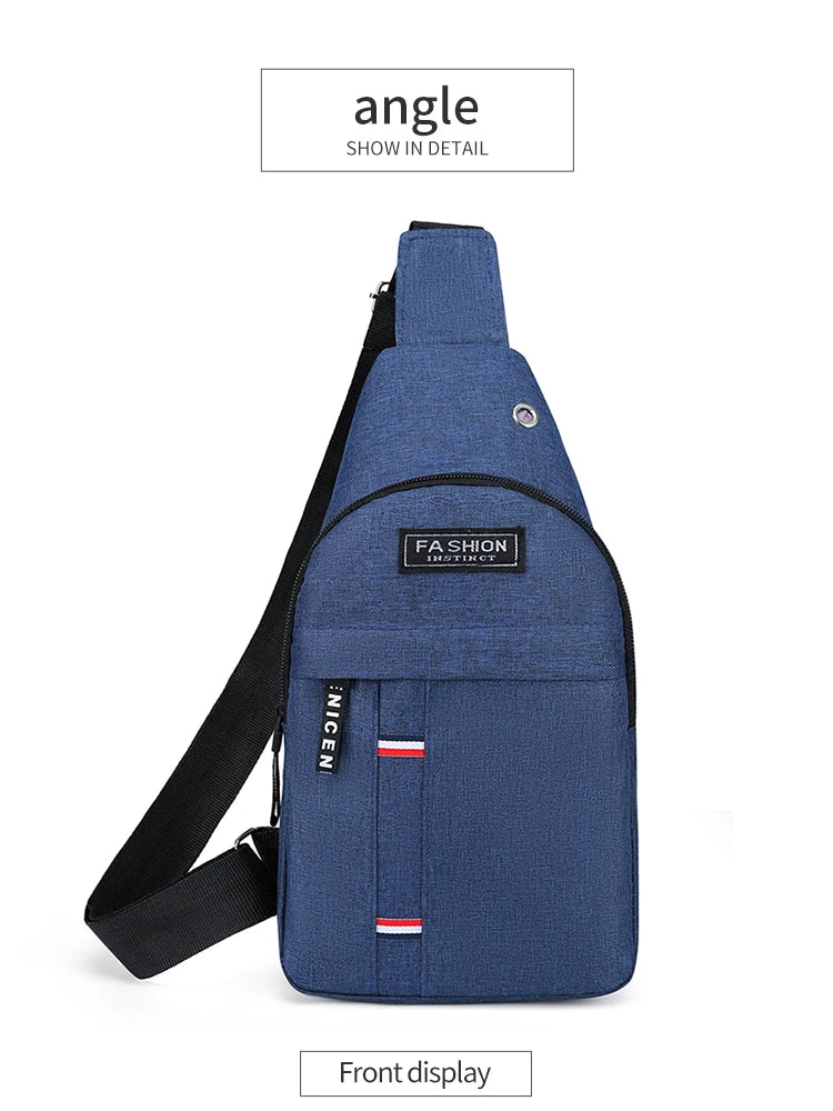 Chest Bag New Men Simple Nylon Fashion Waterproof One Shoulder Crossbody Bag