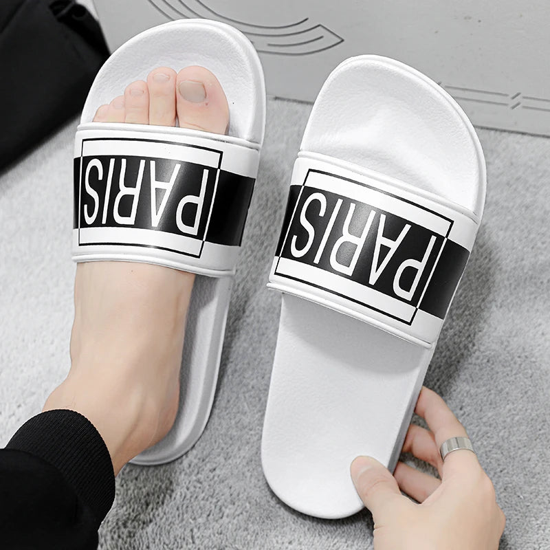 Summer Men Slippers Fashion Slides Street Outdoor Clogs Quick Dry Beach Sandals Flip Flops Casual Indoor Home Shoes Couple 36-46