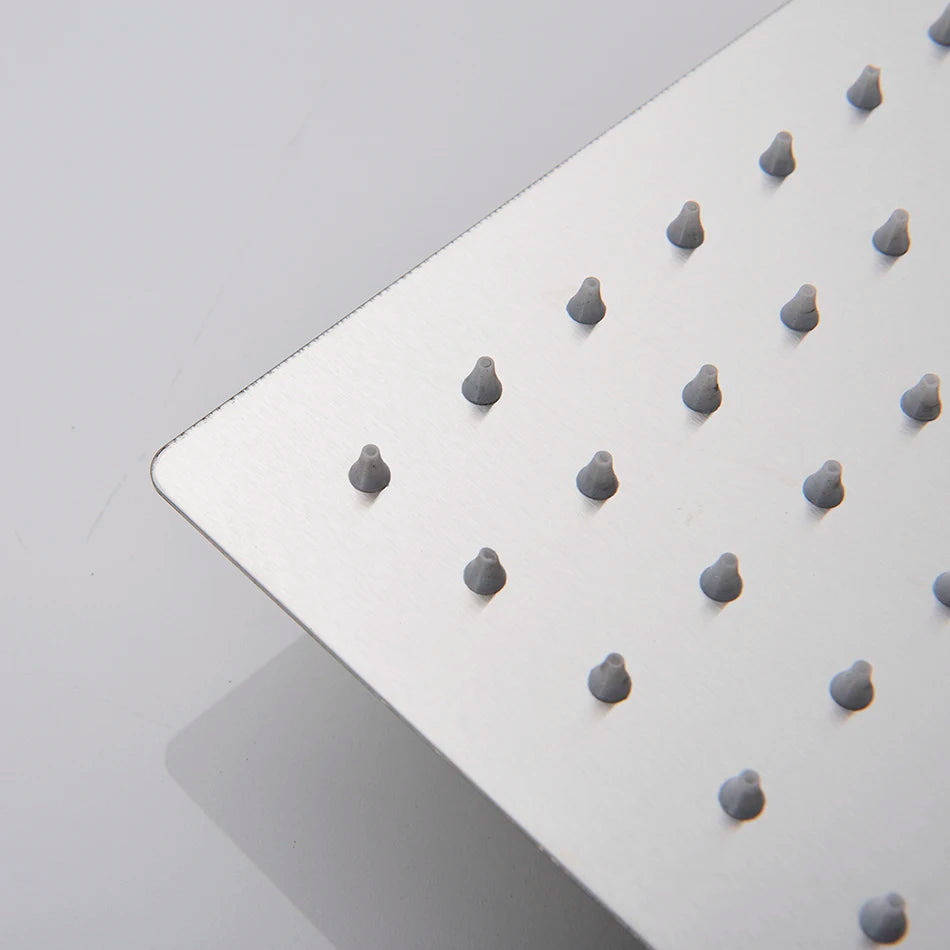 Rainfall Shower Head 8"/10"/12" Square Bathroom Ultrathin Rain Top Shower Head with Shower Arm Faucet Accessories Wall Mounted