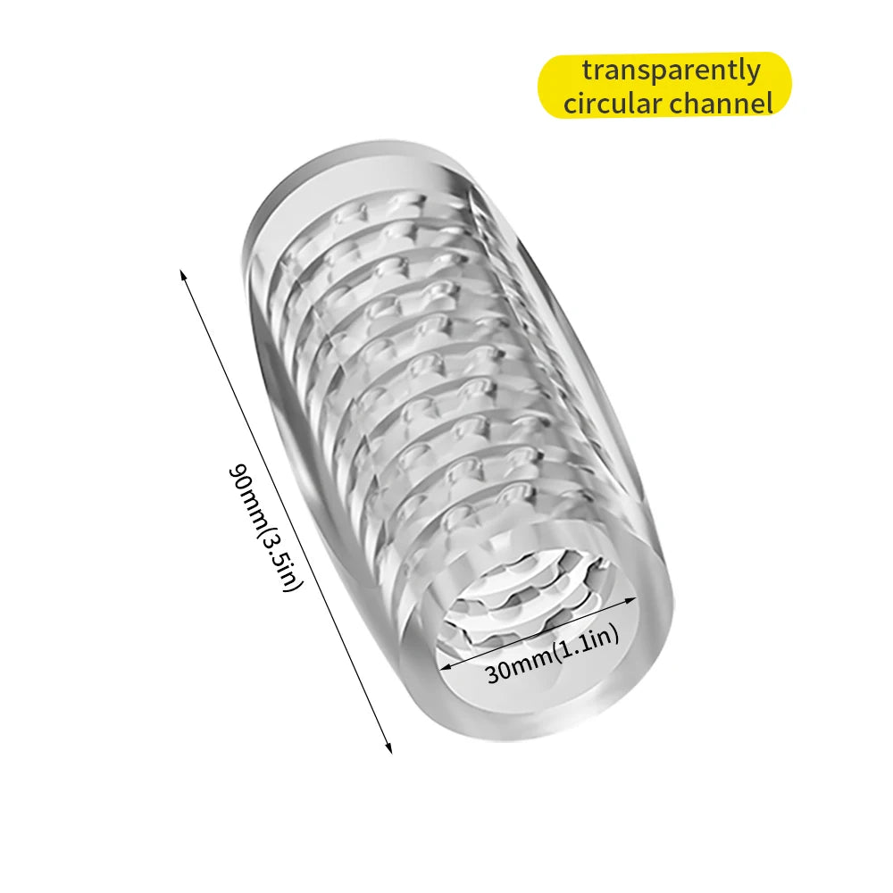 Transparent Male Masturbator Artificial Pussy Vaginal for Men Sucking Penis Pump Portable TPE Sex Toys for Adult Supplies