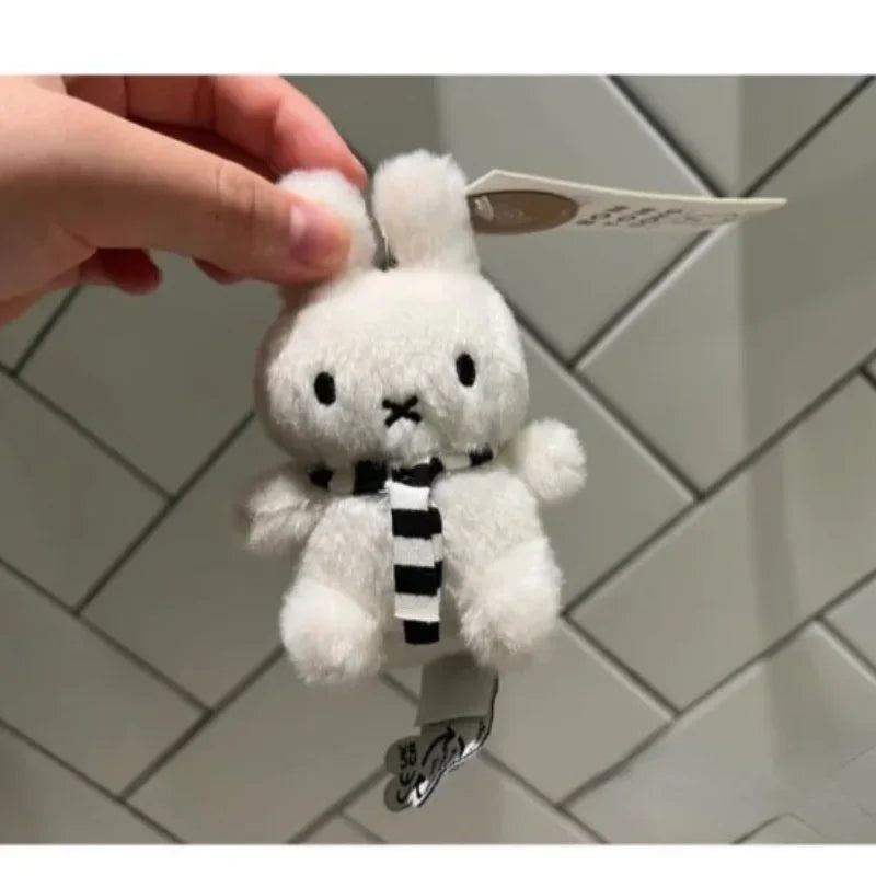 MINISO Miffys Keychain Pendant Toy Cute Striped Rabbit Dolls Bag Accessories Kawaii Cartoon Anime Decoration Birthday Gifts