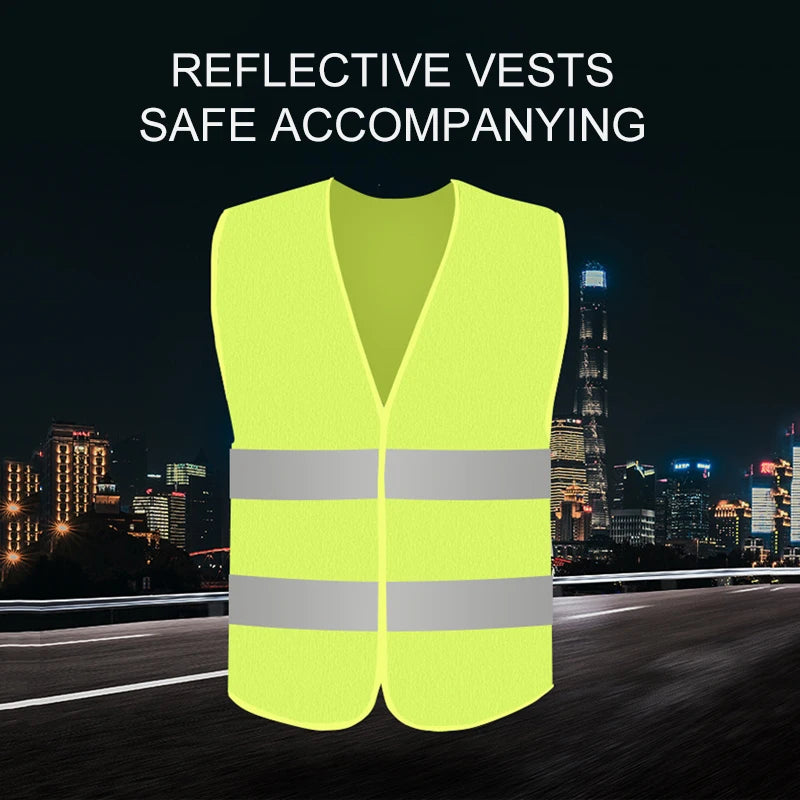 High Visibility Jacket Visibility Safety Reflective Fluorescent Fluorescent Mesh Vest For Safety Car Emergency Reflective Vest