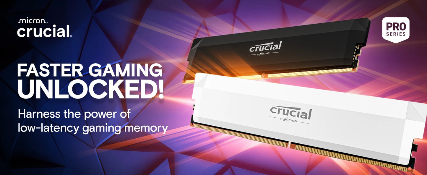 Crucial Pro DDR5 RAM 32GB Kit (2x16GB) 6400MHz CL38, Overclocking Desktop Gaming Memory, Intel XMP 3.0 & AMD Expo Compatible