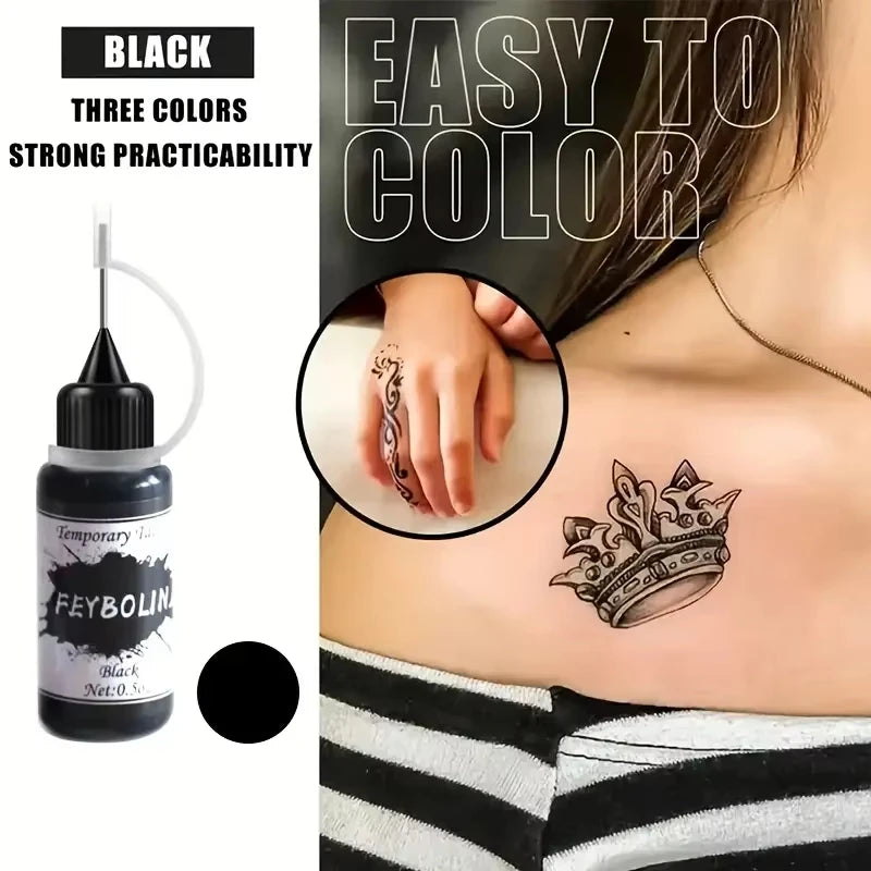 Colorful Tattoo Juice Paste,Easy-to-Use Henna Tattoo For Body Paint DIY Tattoos Temp, DIY Fake Tattoo Semi Permanent For Women