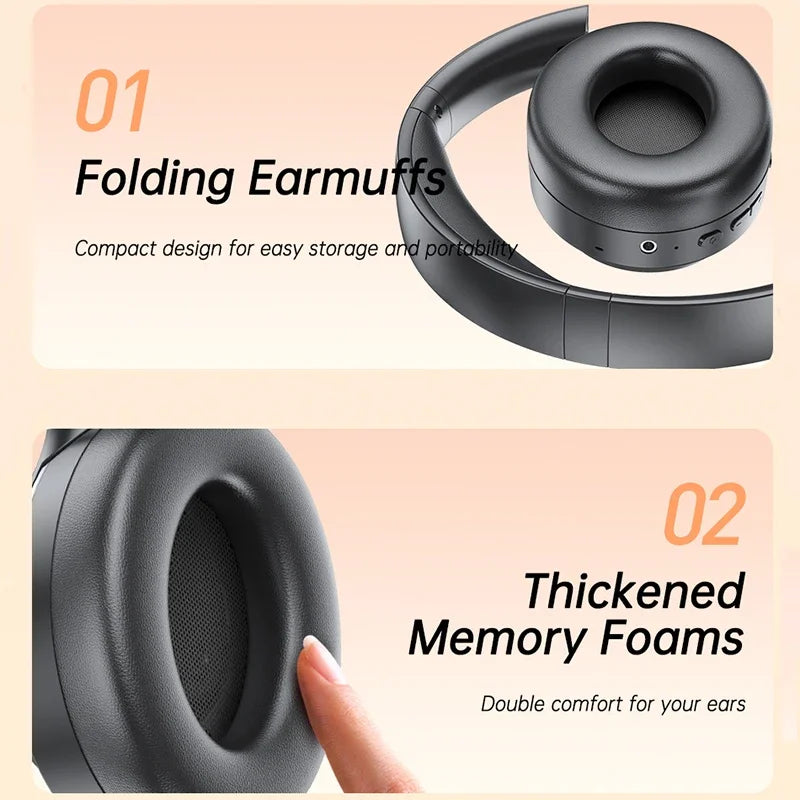 Awei AT2 ANC Wireless Headphones Over-Ear 30dB ANC Headphone Bluetooth 5.3 40mm Dynamic Driver Long Battery Life Earphones