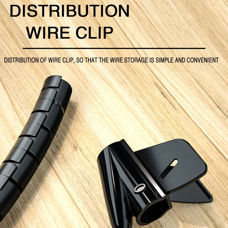 2M 16/10mm Flexible Spiral Cable Wire Protector Cable Organizer Computer Cord Protective Tube Clip Organizer Management Tools