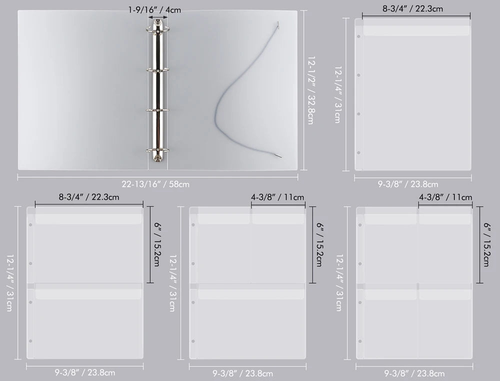 A4 Die Storage Book Binder 1/2/3/4 Page Protectors Pockets Inserts Organizer for Stamps Dies Stencil Storage Bag 2024 New