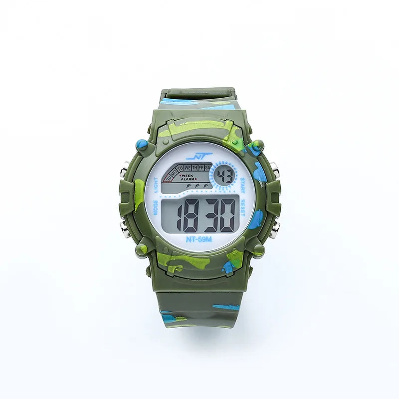 2023 New Boys Sports Military Kids Digital Watches Student Childrens Watch Fashion Luminous LED Alarm Camouflage Girls Clock