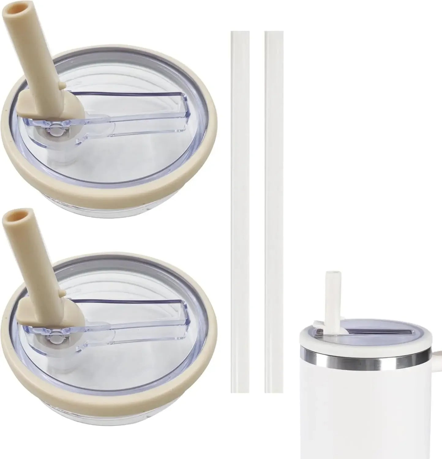 2 PCS 40Oz Tumbler Flip Straw Lid Replacement Fit for Stanley Quencher Spill Proof Splash Reusable Tumbler Cover for Stanley Cup