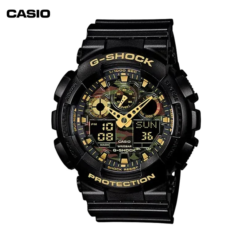 CASIO GA-100CF G-SHOCK Camouflage Series Cool Back Multi-Functional Men's Sports Watch Waterproof Digital Watch Countdown Alarm