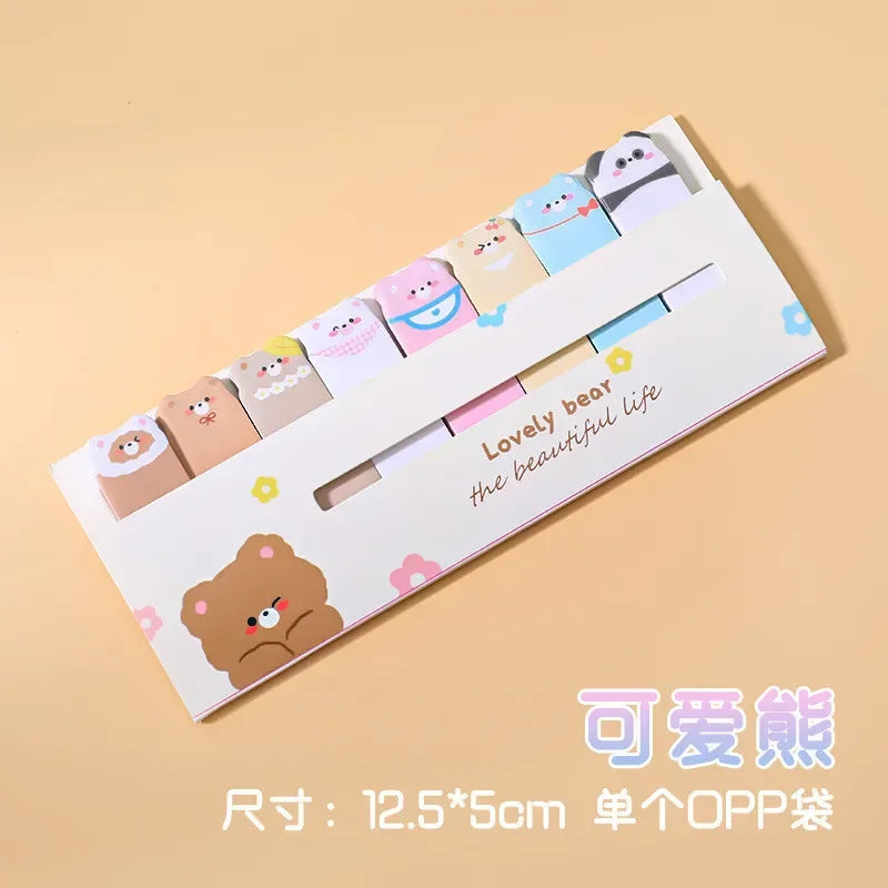 Creative Cute Cartoon Animal Index Stickers Stationery Notebook High Appearance Convenience Stickers Student Supplies