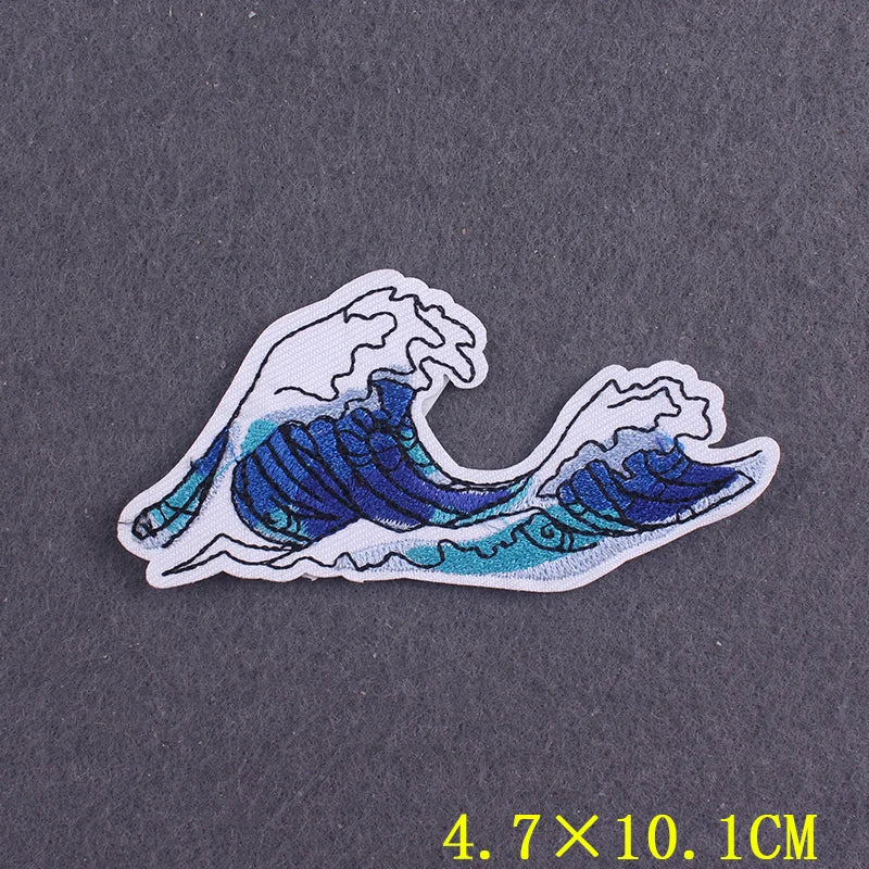 Hiking Adventure Patches For Clothing Stickers DIY Hook Loop Badges Camping Embroidery Patch Iron On Patches On Clothes Stripes