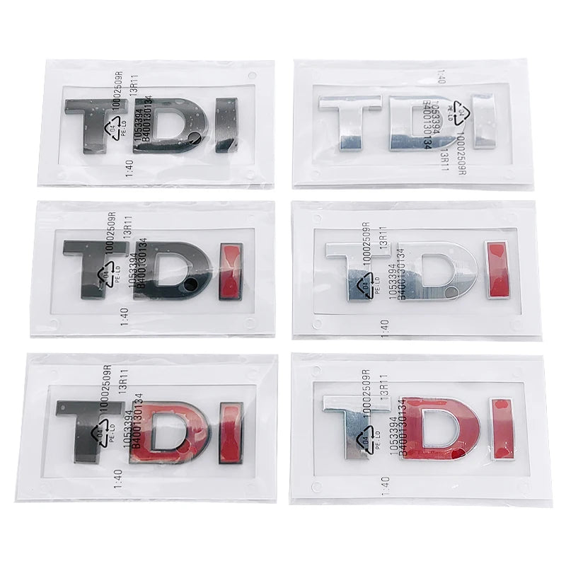3d ABS Black Logo TDI Emblem Car Trunk Badge For VW Passat Jetta Touareg Tiguan Touran Golf 4 5 6 Caddy TDI Sticker Accessories
