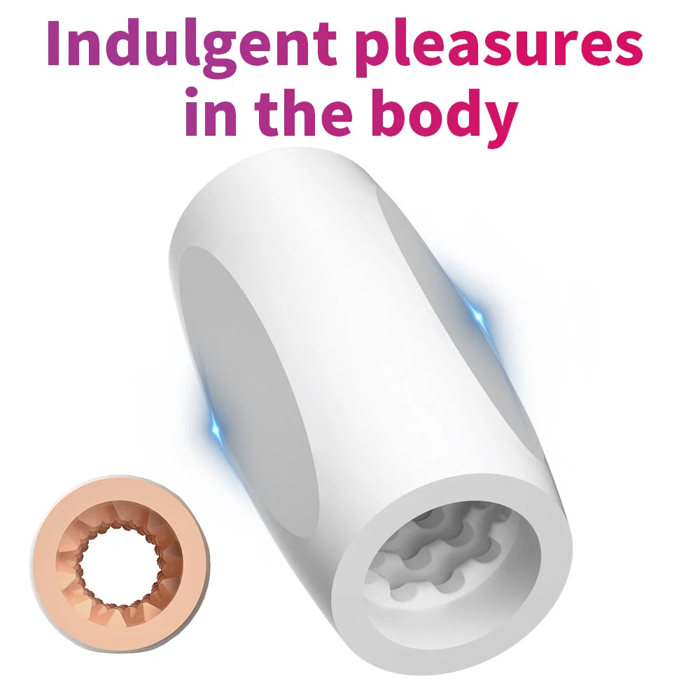 Transparent Male Masturbator Artificial Pussy Vaginal for Men Sucking Penis Pump Portable TPE Sex Toys for Adult Supplies