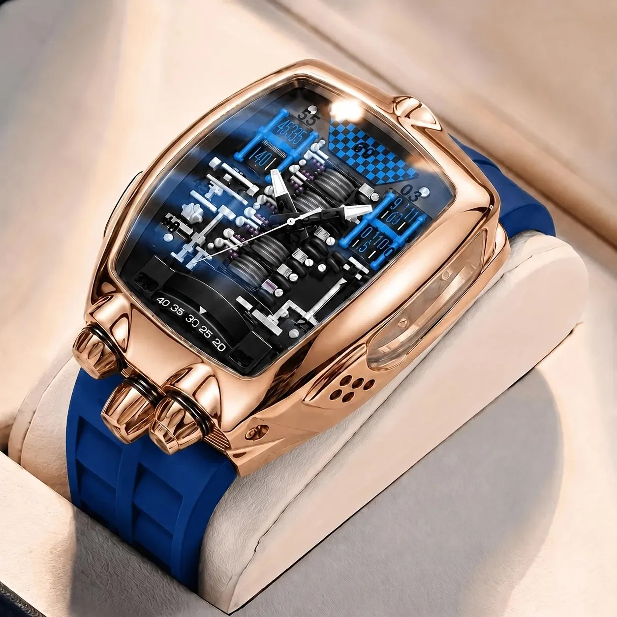 1pcs Men's black dial alloy strap vintage fashion tonneau sporty details Quartz Watch for business party holiday