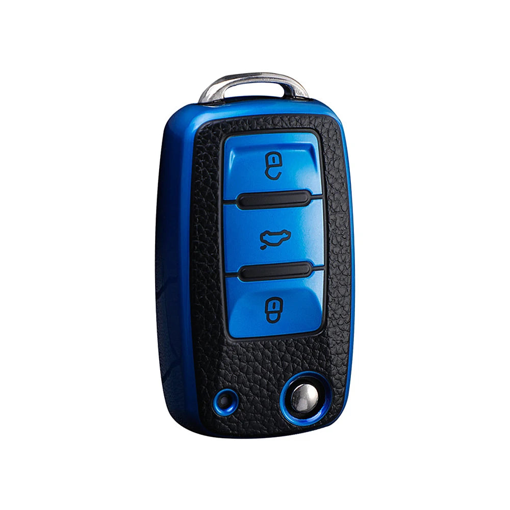 TPU Leather Car Key Case Keys Cover Protection Shell Bag for VW Volkswagen Polo Tiguan Passat Golf Jetta Lavida Skoda Octavia