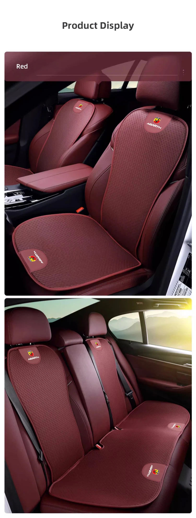 Car Ice Silk Seat Cushion Seat Covers For Fiat 500 Abarth Punto Panda Doblo Stilo Backrest Mat Rear Seat Cushion Car Interior